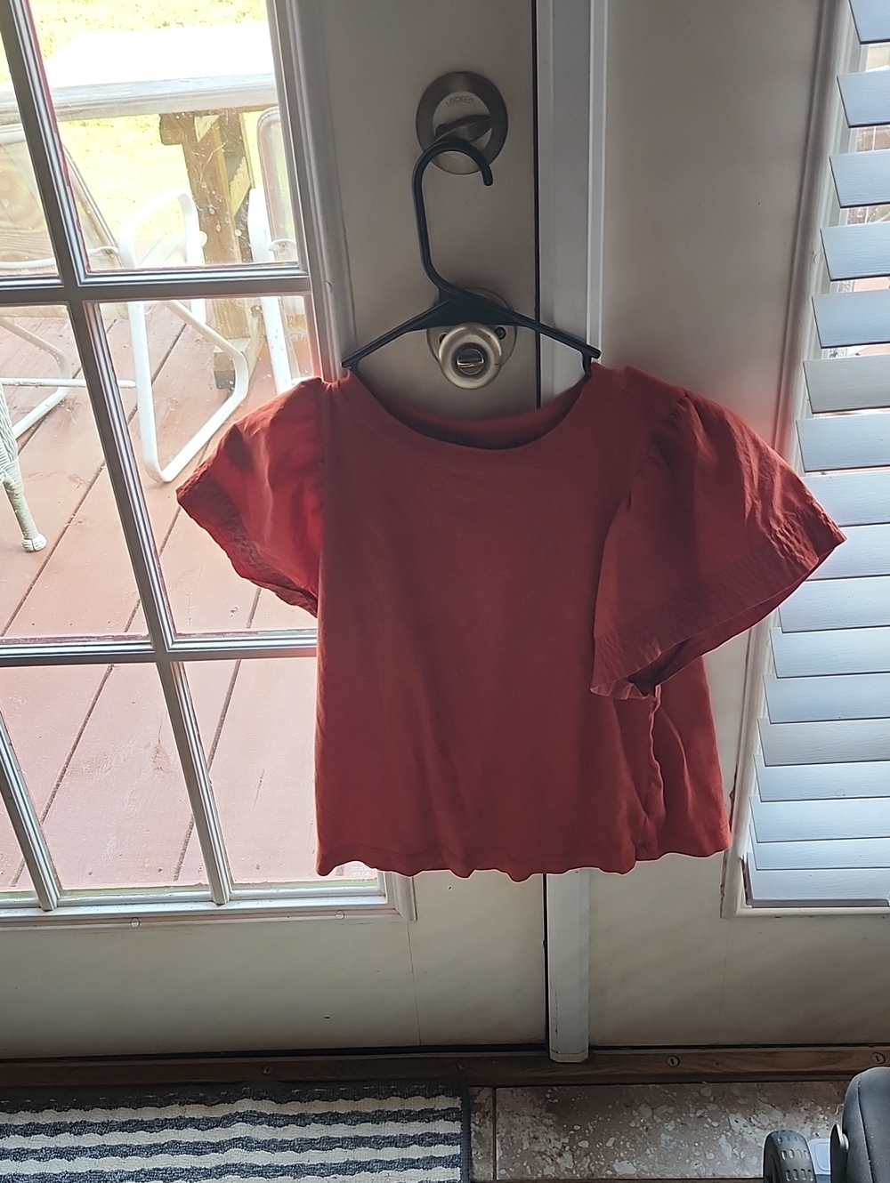 Old Navy Rust Orange Flutter-Sleeve Blouse